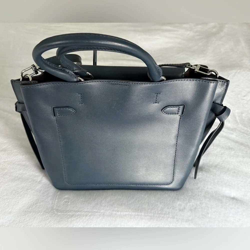 Michael Kors Hamilton Legacy Elegant Navy Leather Handbag - Picture 3 of 8